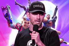 Splitgate 2 CEO Ian Proulx wearing a hat that says DWEEB